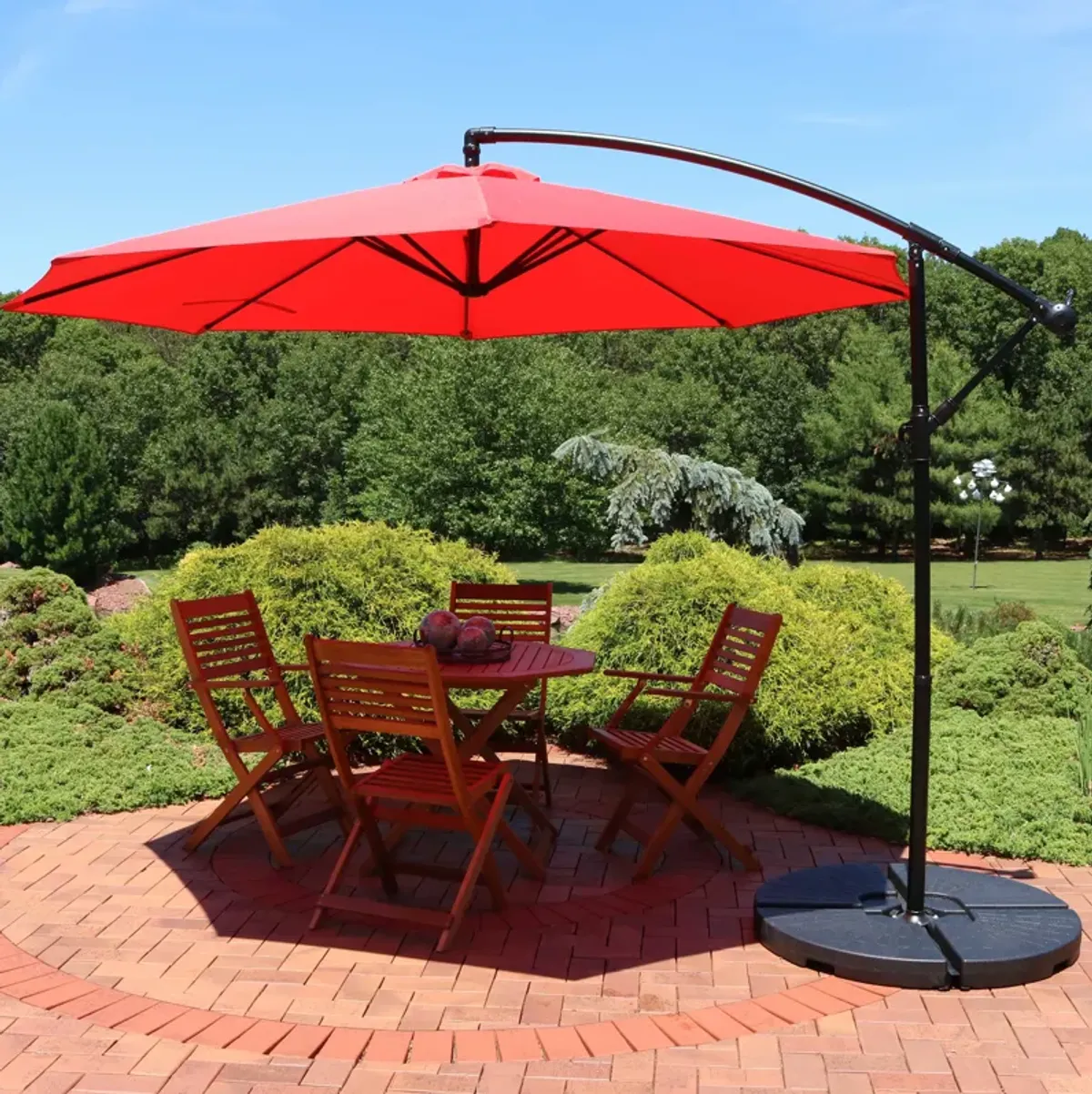 Sunnydaze 9' Cantilever Offset Patio Umbrella with Crank