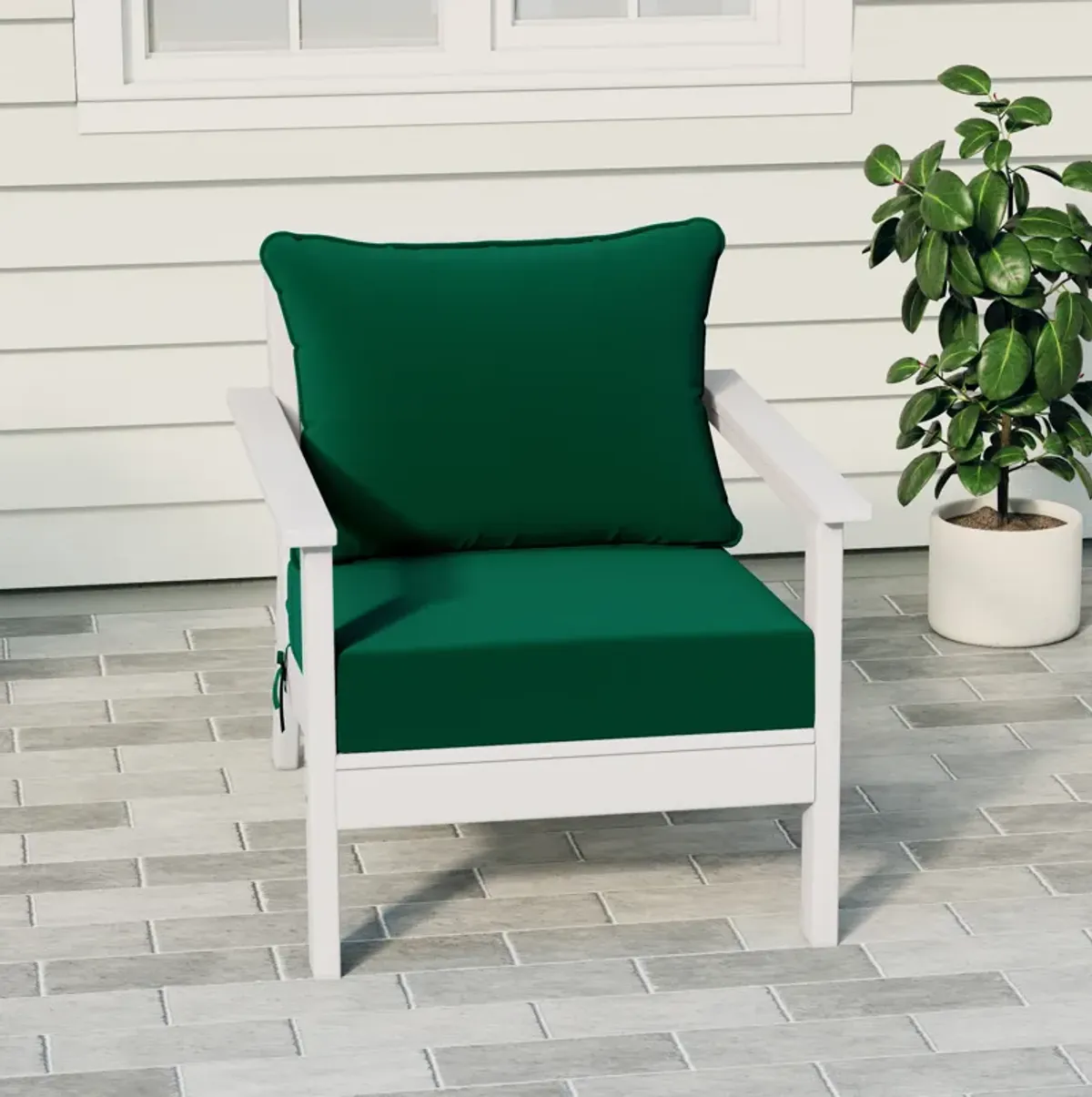 WestinTrends Outdoor Modern HDPE Patio Club Chair with Deep Seat Cushions