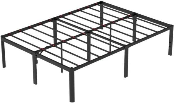 Rounded Edge Metal Bed Frame Heavy Duty with Under-Bed Storage For Bedrooms