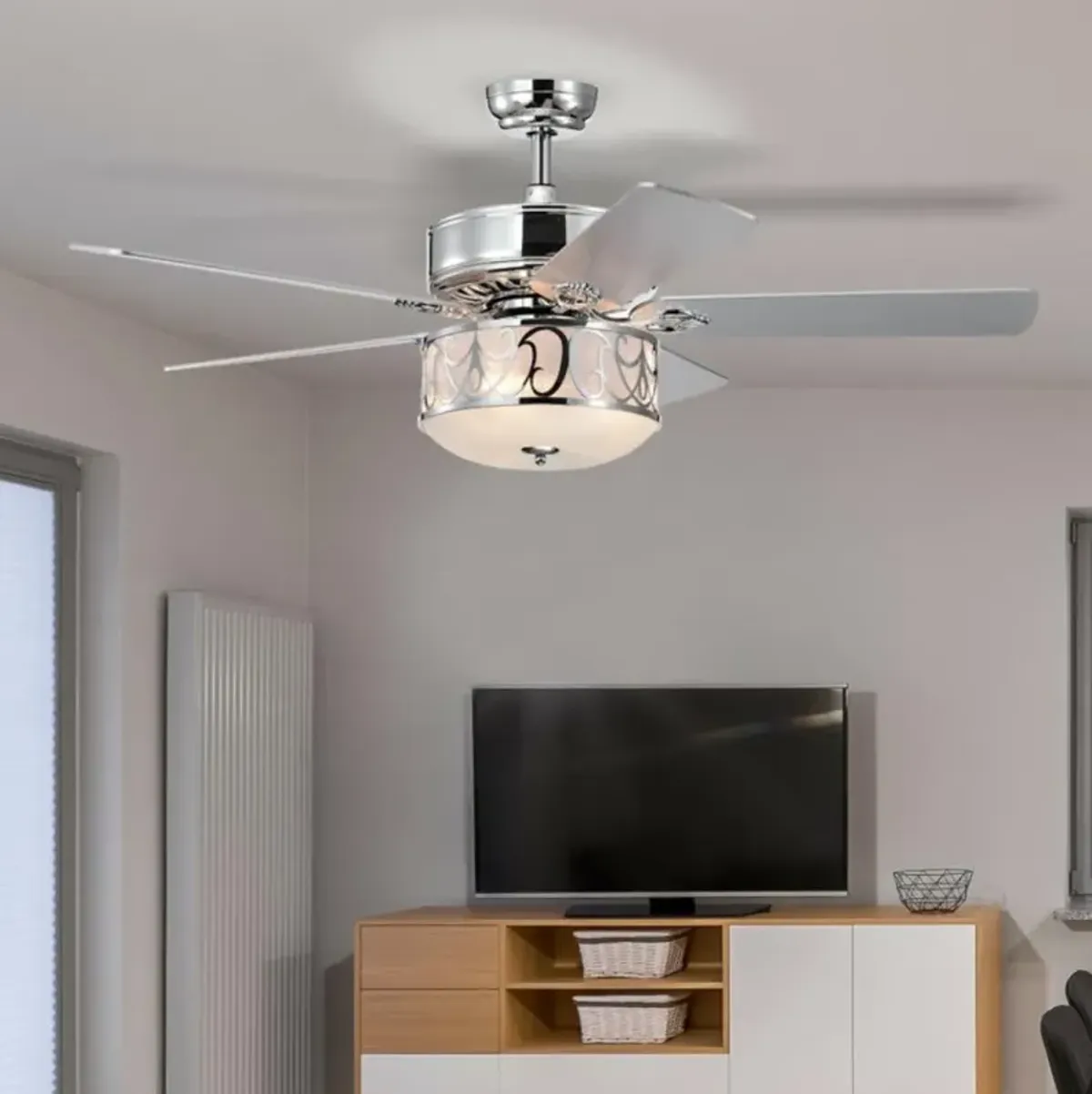 Hivvago 52 Inch Ceiling Fan with Light Reversible Blade and Adjustable Speed