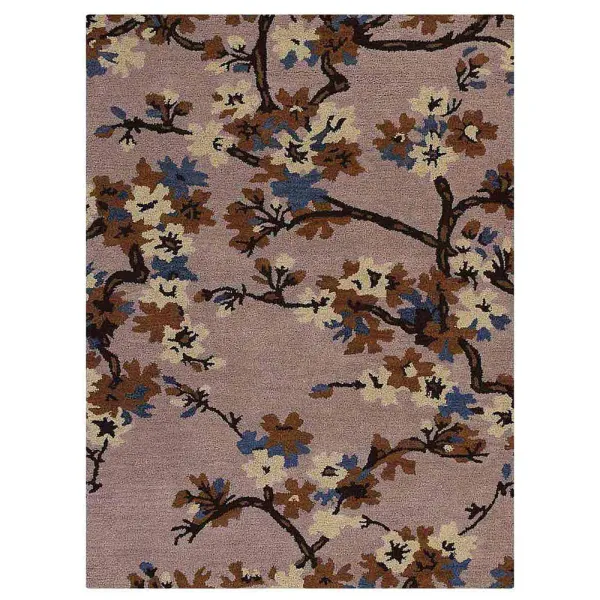RUGSOTIC CARPETS HAND TUFTED WOOL ECO-FRIENDLY AREA RUGS  - 8'x11', Rectangle Shape, Beige, Floral Modern Design, High Pile Thick Handmade Anti Skid Area Rugs for Living Room, Bed Room (K00671)