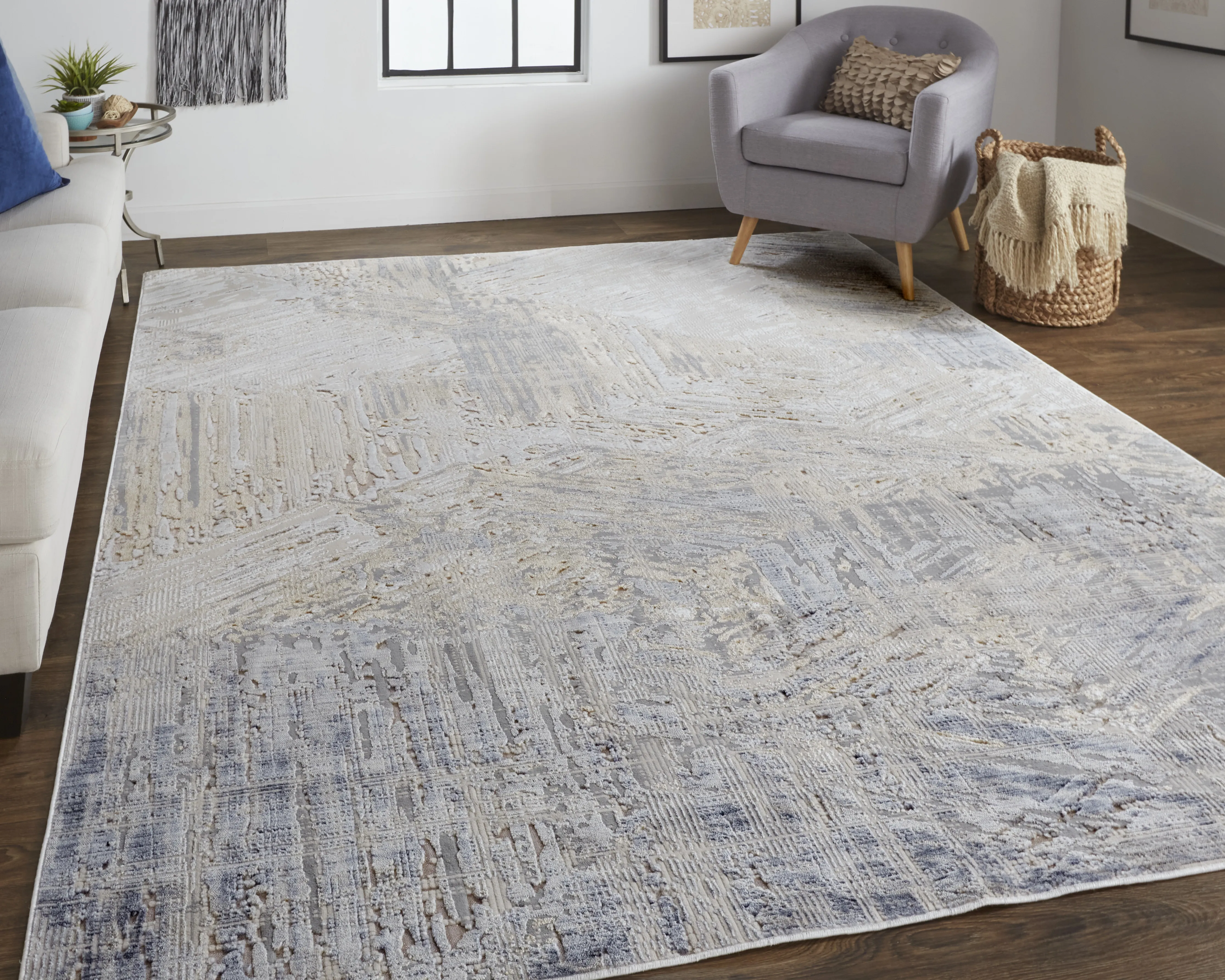 Laina 39G6F Tan/Ivory/Gray 3' x 12' Rug