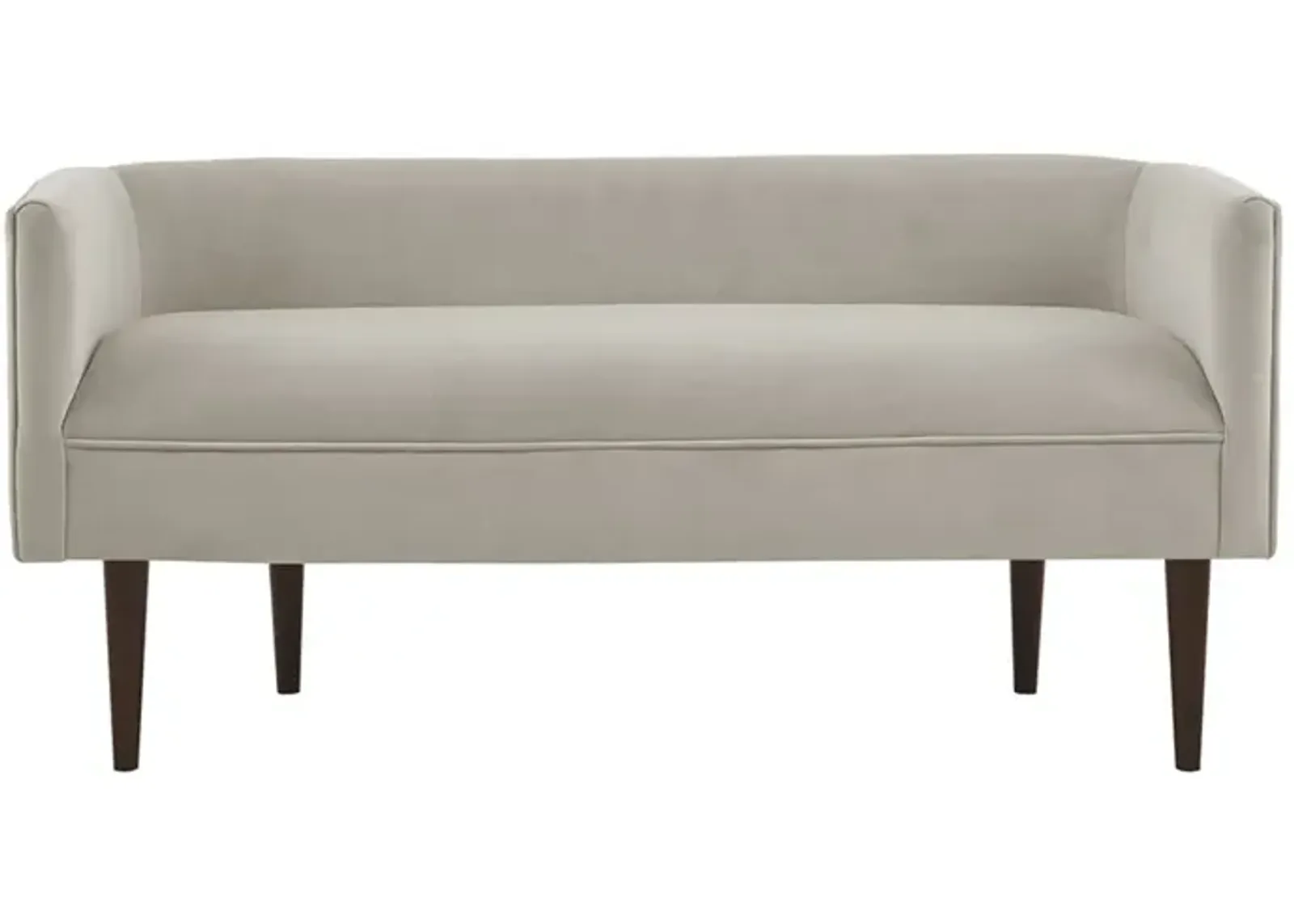 Gracie Mills Elfed Cream Velvet Accent Bench with Low Back