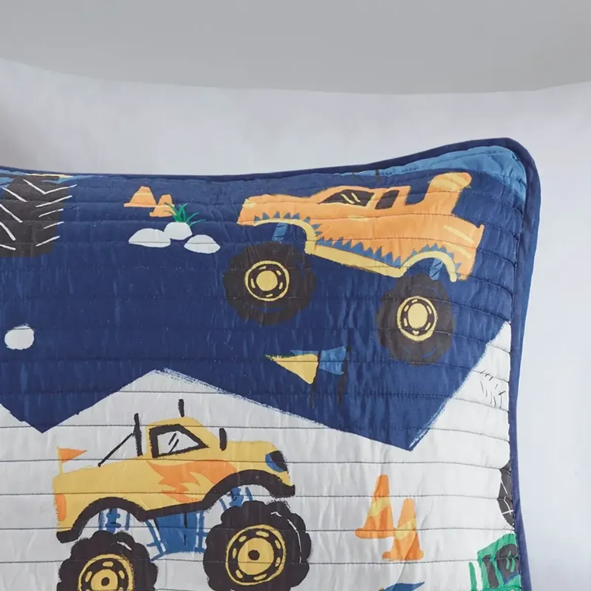 Gracie Mills Cynara Rev Up Dreams Monster Truck Reversible Kids Quilt Set