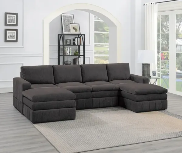 Streamdale 6-piece Modular Sectional Set in Mink Morgan Fabric