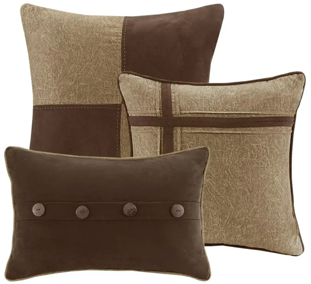 Gracie Mills Maldonado 7-Piece Rustic Faux Suede Comforter Set