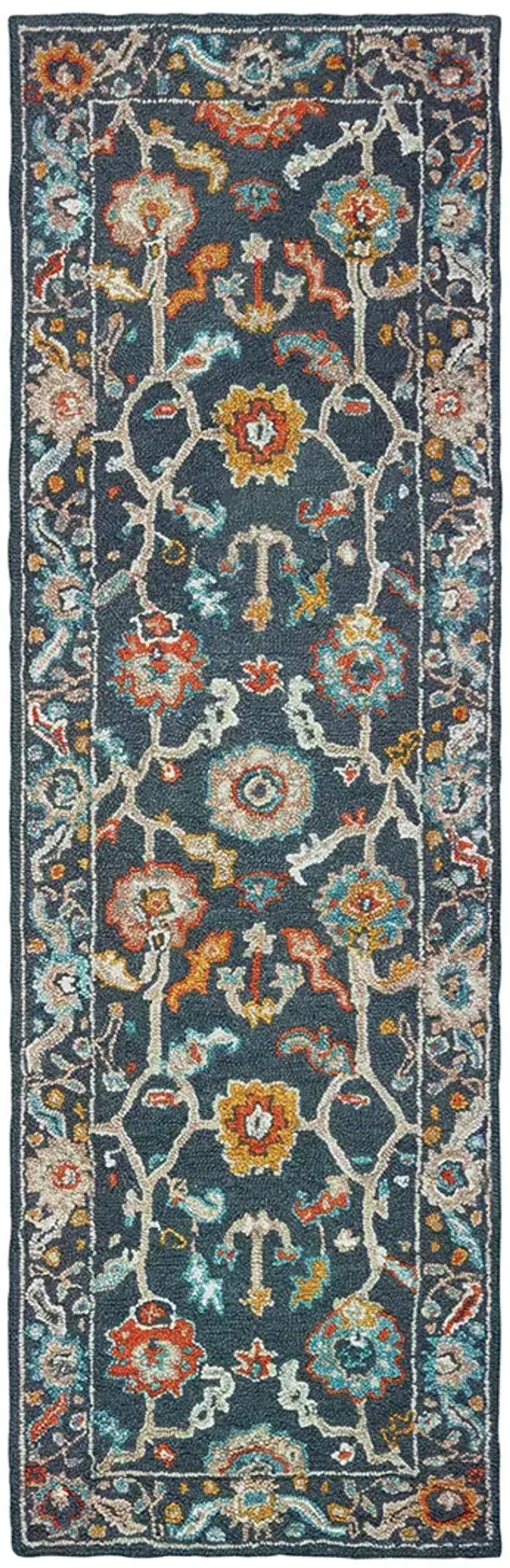 Zahra 2'6" x 8' Blue Rug