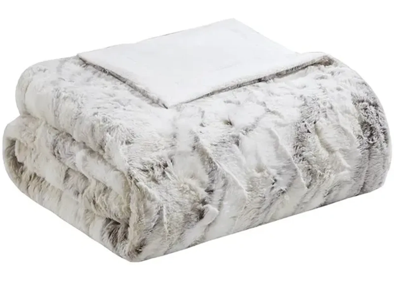 Belen Kox Marble Printed Knitted Long Fur Throw, Belen Kox