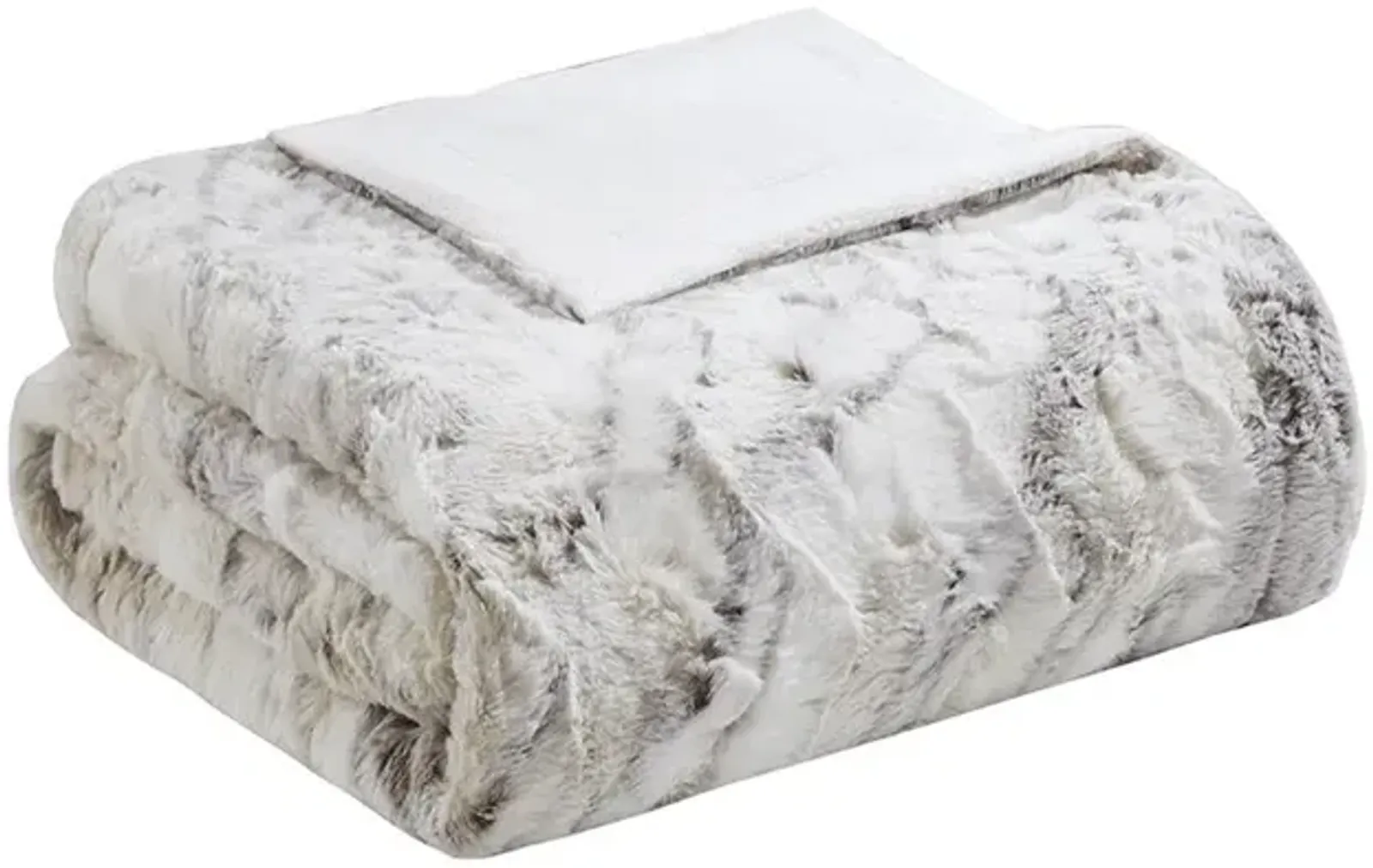 Belen Kox Marble Printed Knitted Long Fur Throw, Belen Kox