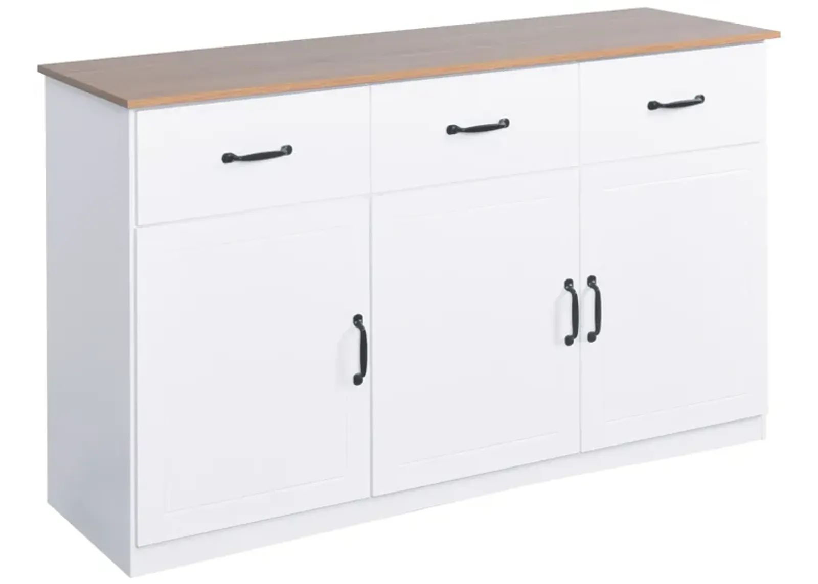 Hivvago AntiTilt Classic Wooden Storage Cabinet with 3 Drawers and 3 Doors