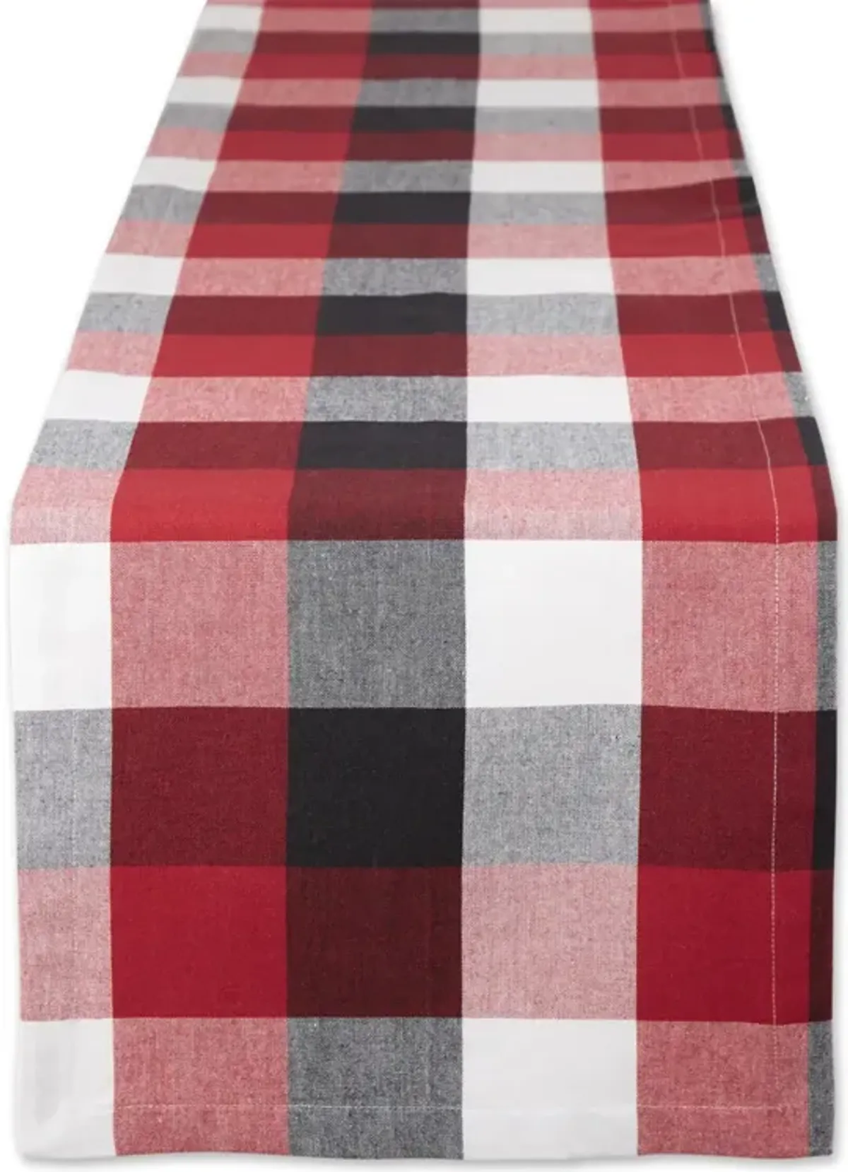 108" Cardinal Red and White Tri Color Check Table Runner
