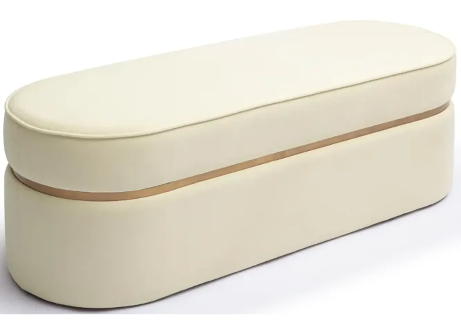 Pomp Cream Velvet Bench