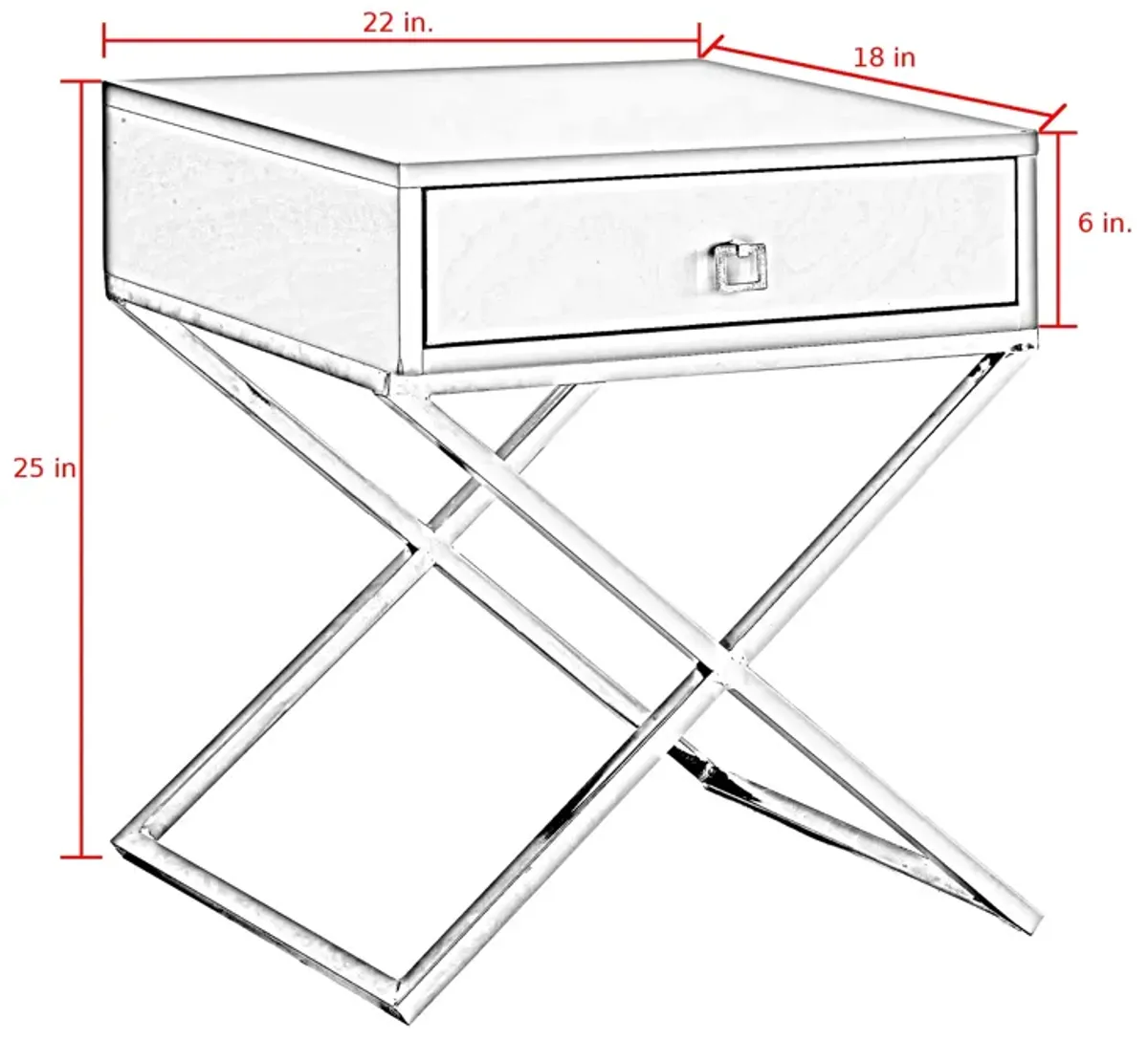 Inspired Home Cassie  Side Table/Accent Table/Nightstand