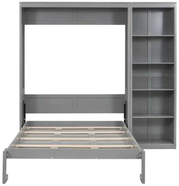 Merax Classical Murphy Bed with Storage Shelves