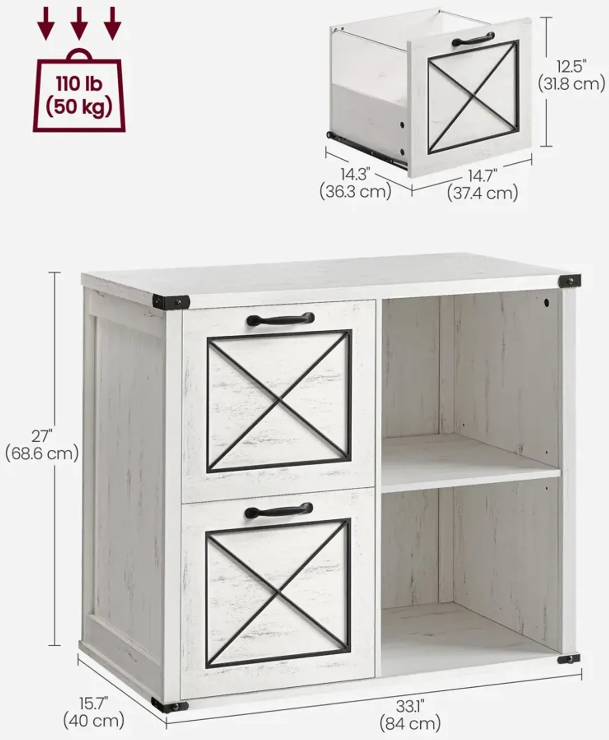 Compact Lateral File Cabinet with Multiple Drawers for Efficient Office Storage