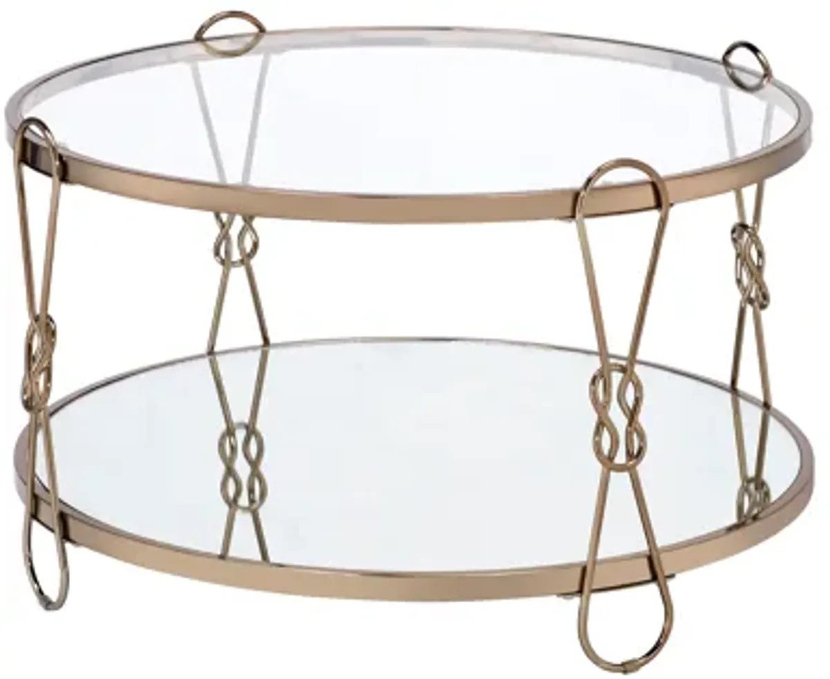 ACME Zekera Coffee Table, Champagne & Mirrored