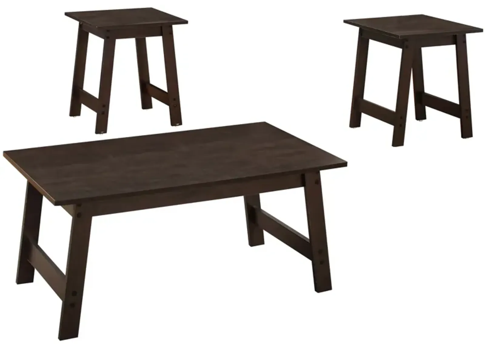 Monarch Specialties I 7930P Table Set, 3pcs Set, Coffee, End, Side, Accent, Living Room, Laminate, Brown, Transitional