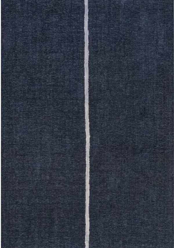 Linja Solid Centre Stripe Machine Washable Area Rug