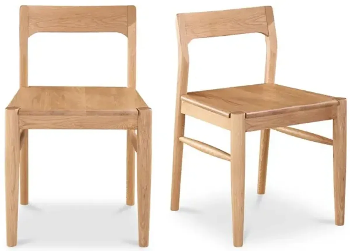 Moe�s Owing Dining Chair Oak-Set Of Two