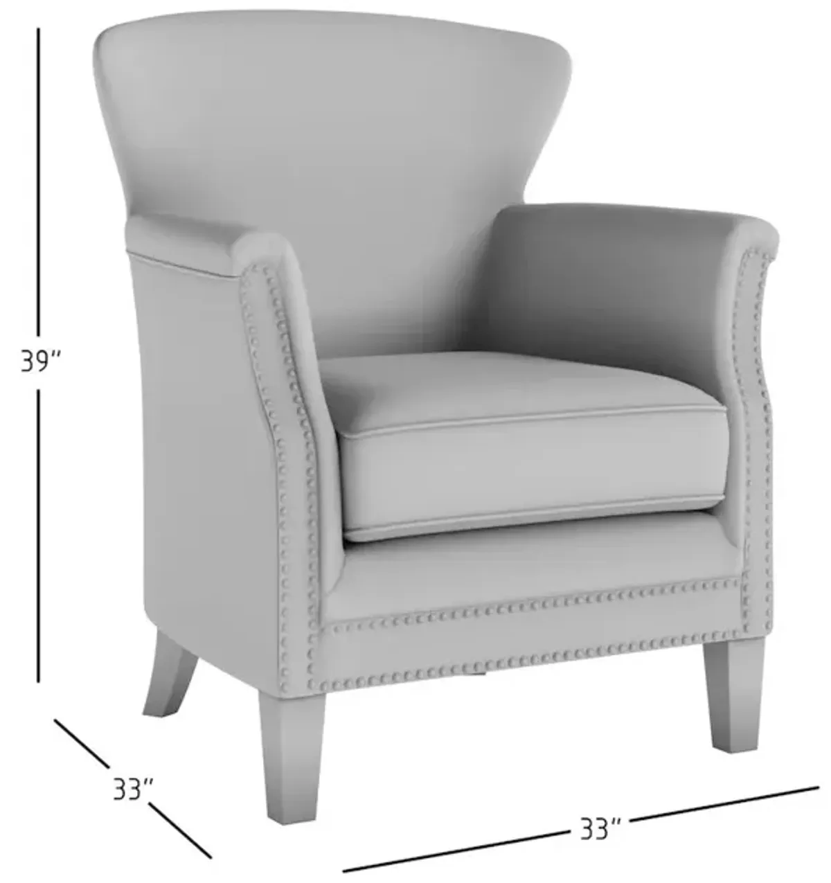Jofran Layla Classic Upholstered Accent Chair with Nailhead Trim