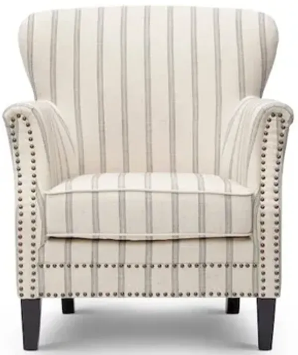 Jofran Layla Classic Upholstered Accent Chair with Nailhead Trim