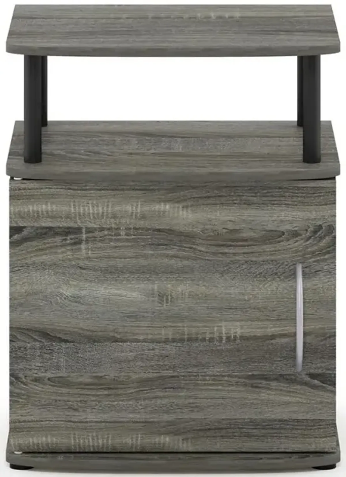 Furinno JAYA Utility Design End Table, French Oak Grey/Black