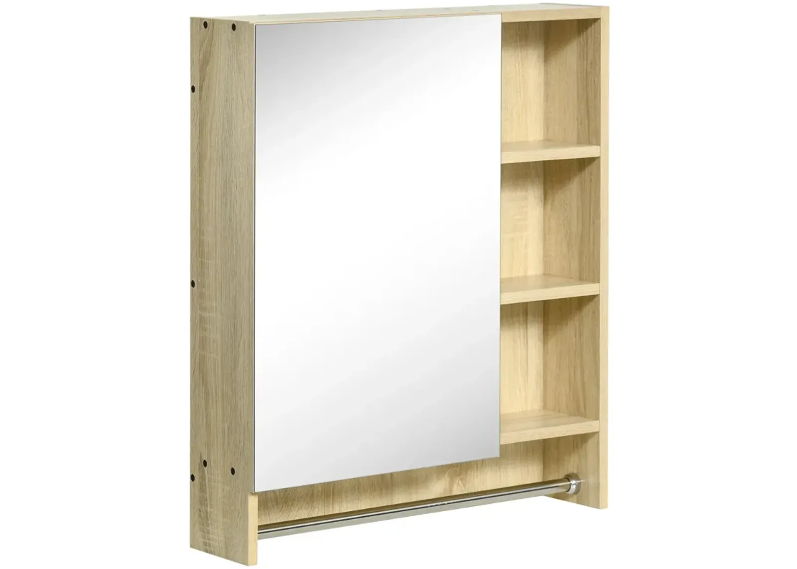 White Bathroom Cabinet: 23.5x27.5" Mirrored Door Storage with Shelf