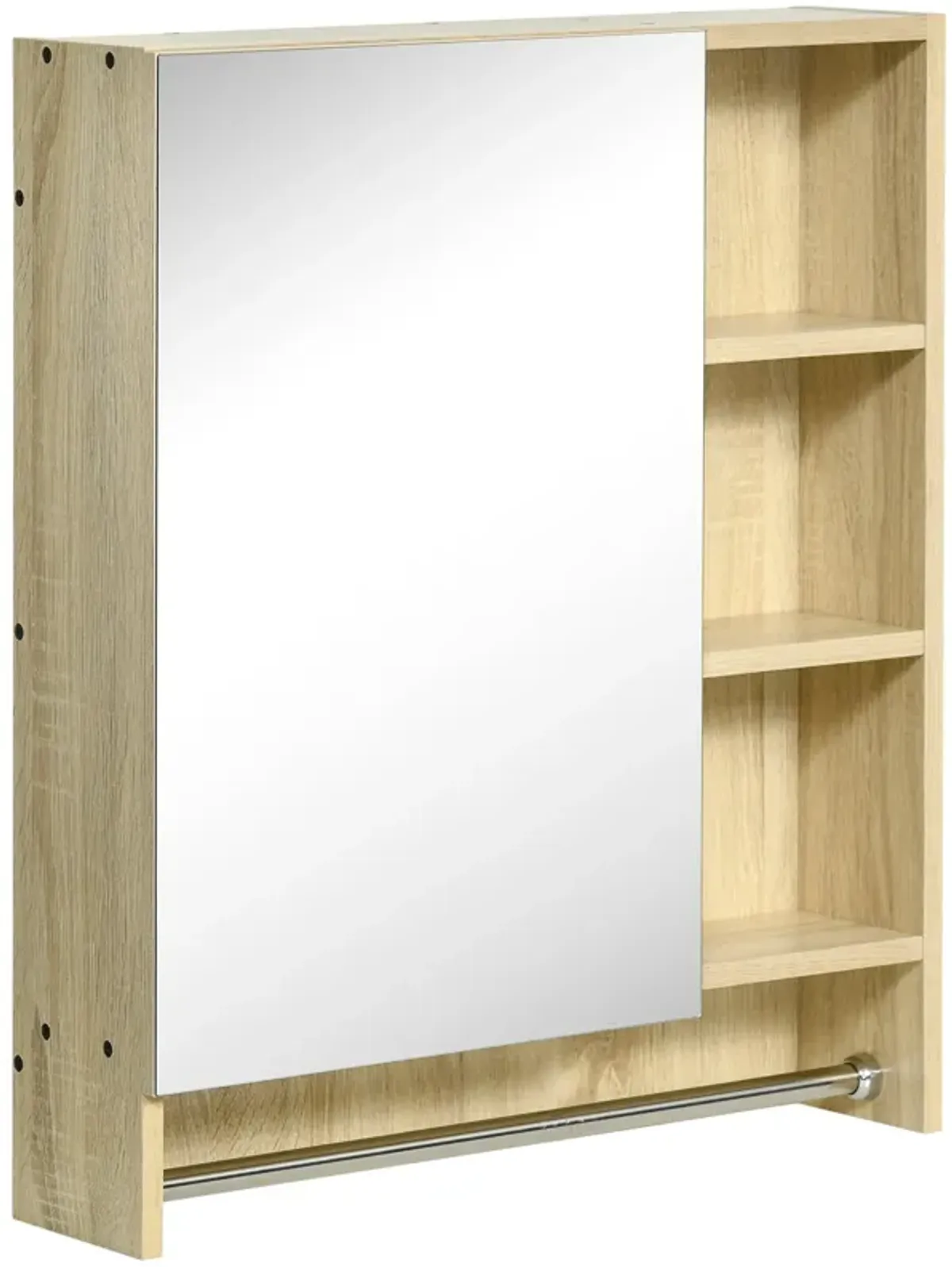 White Bathroom Cabinet: 23.5x27.5" Mirrored Door Storage with Shelf