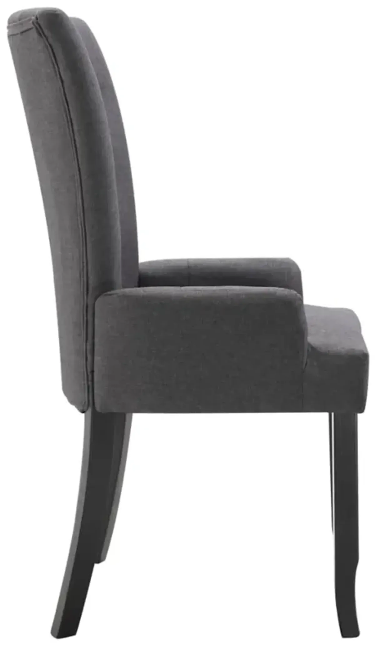 vidaXL Dining Chair with Armrests Dark Gray Fabric