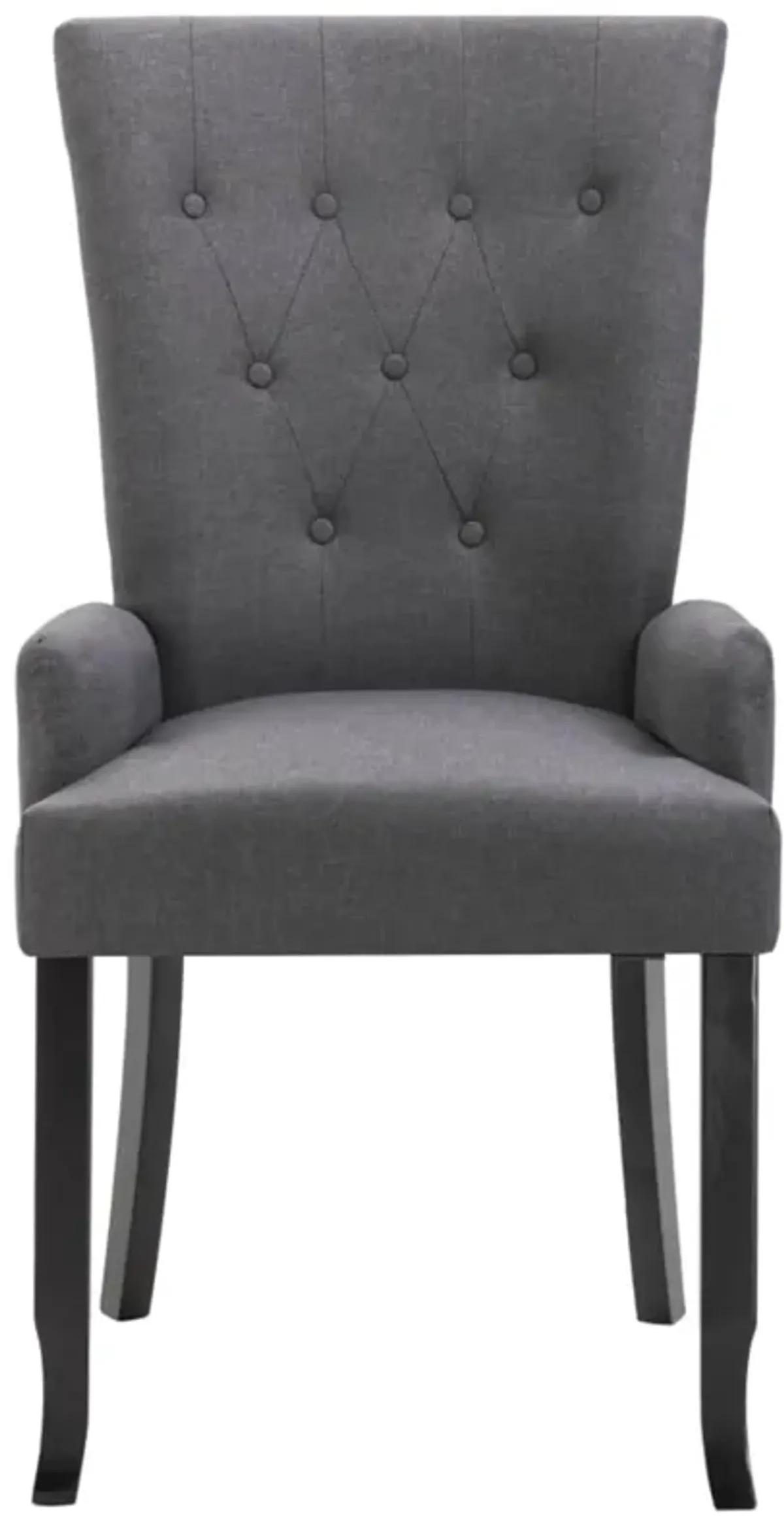 vidaXL Dining Chair with Armrests Dark Gray Fabric