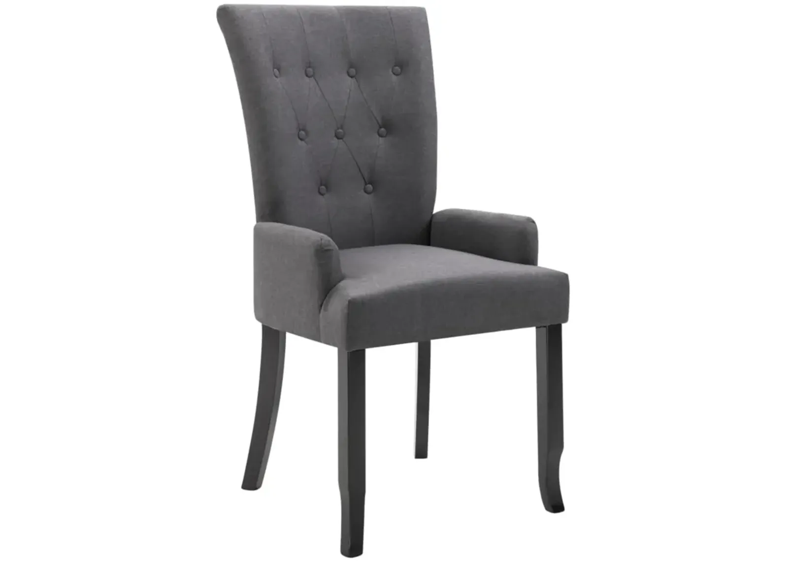 vidaXL Dining Chair with Armrests Dark Gray Fabric