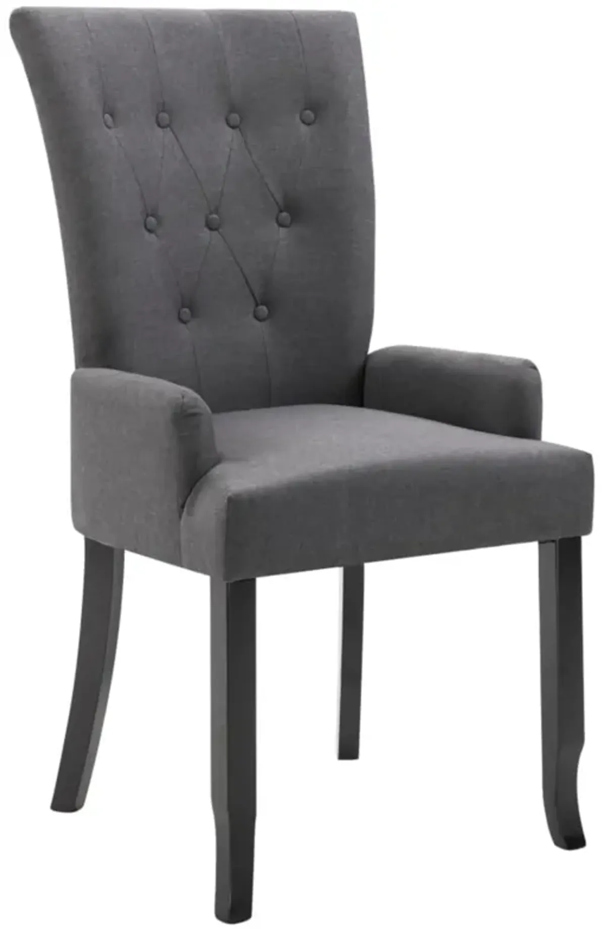 vidaXL Dining Chair with Armrests Dark Gray Fabric