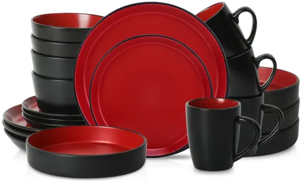 Stone Lain Albie Stoneware 20 Piece Dinnerware Set with Pasta Bowls