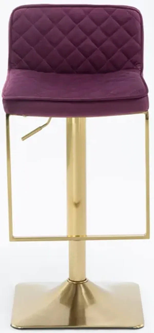SUPERJARE Bar Stools - Swivel Barstool Chairs with Back, Modern Pub Kitchen Counter Height, velvet, ( 1pc/ctn )