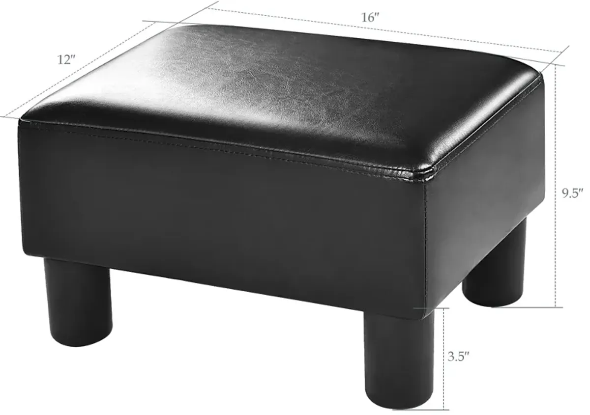 Small PU Leather Rectangular Seat Ottoman Footstool