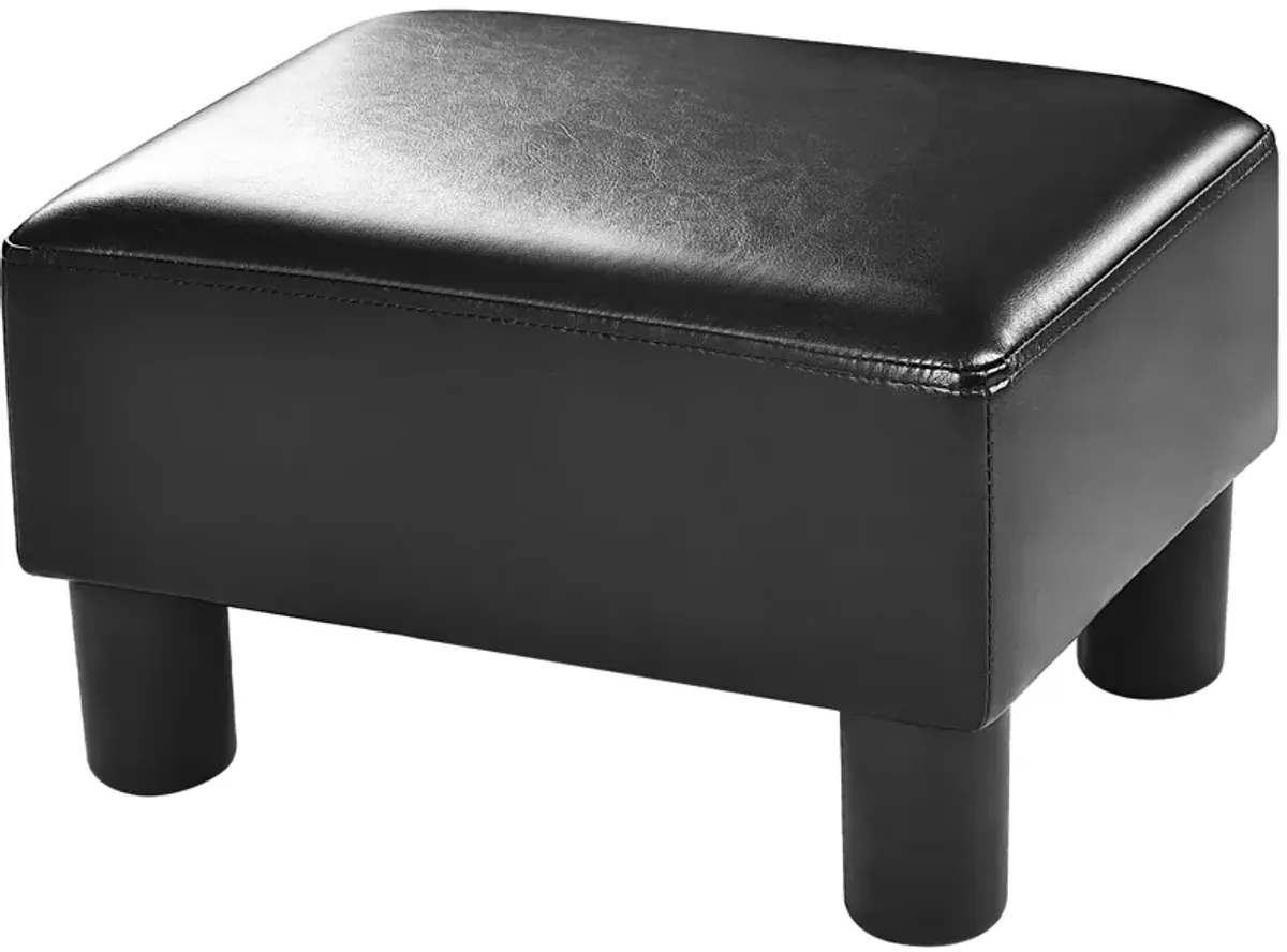 Small PU Leather Rectangular Seat Ottoman Footstool