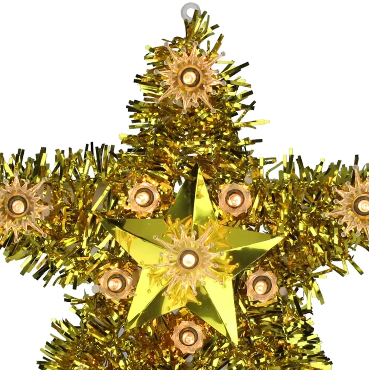 7" Lighted Gold Star Christmas Tree Topper - Clear Lights