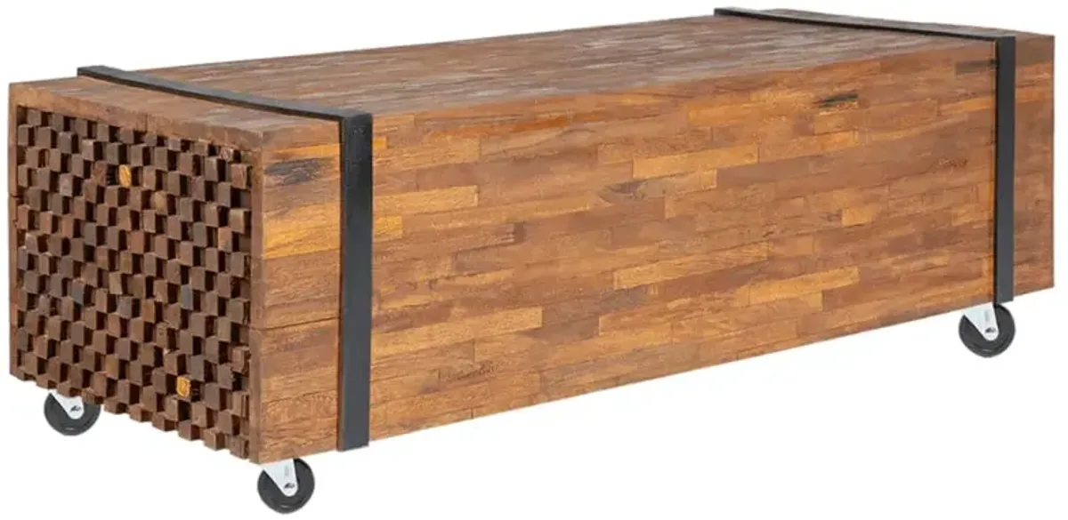 vidaXL Coffee Table 43.3x17.7x15 Solid Teak Wood