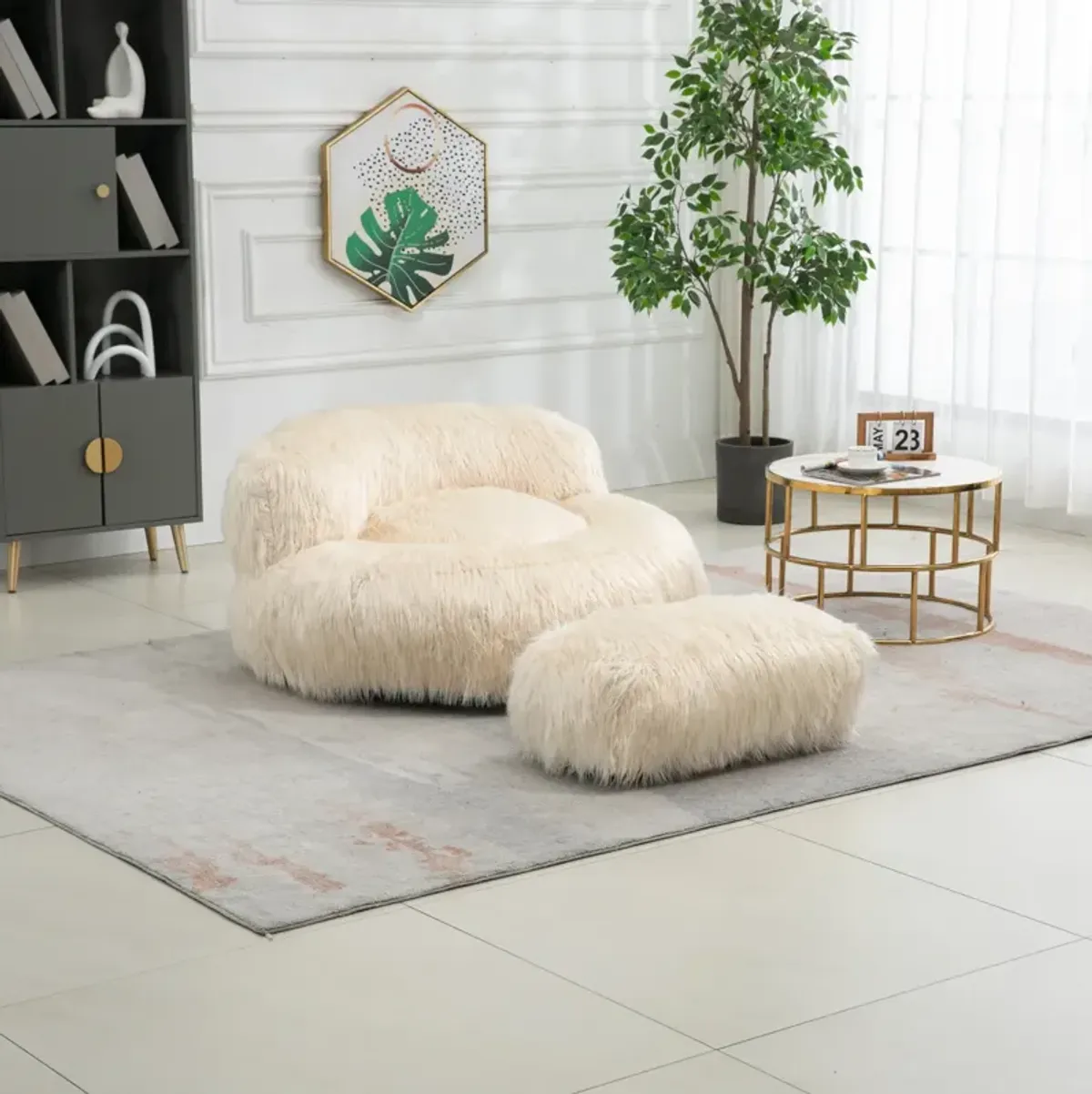 Faux Fur Bean Bag Chair: Durable Comfort for Adults & Kids