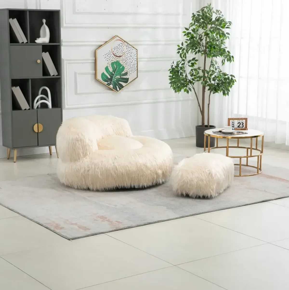 Faux Fur Bean Bag Chair: Durable Comfort for Adults & Kids