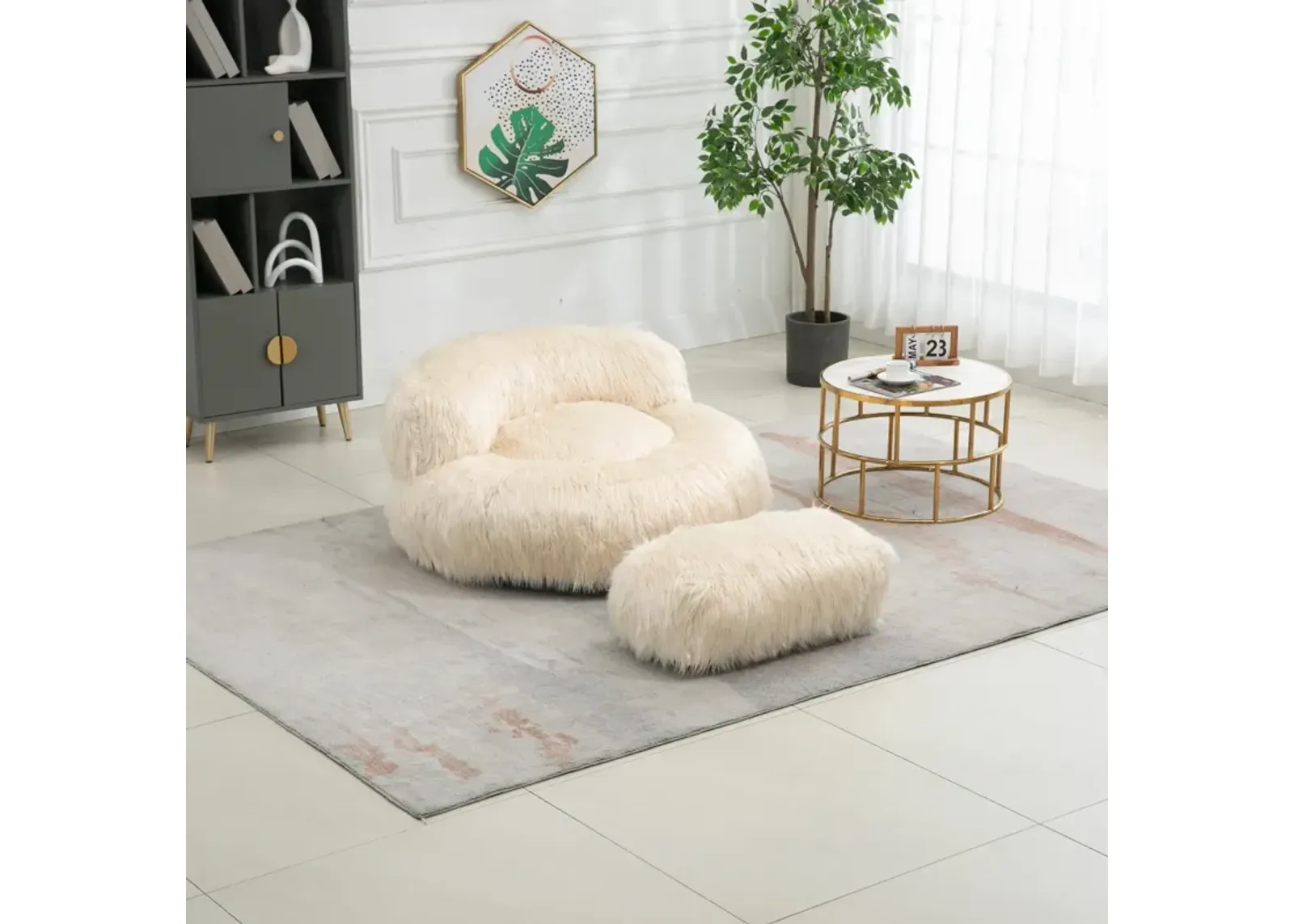 Faux Fur Bean Bag Chair: Durable Comfort for Adults & Kids