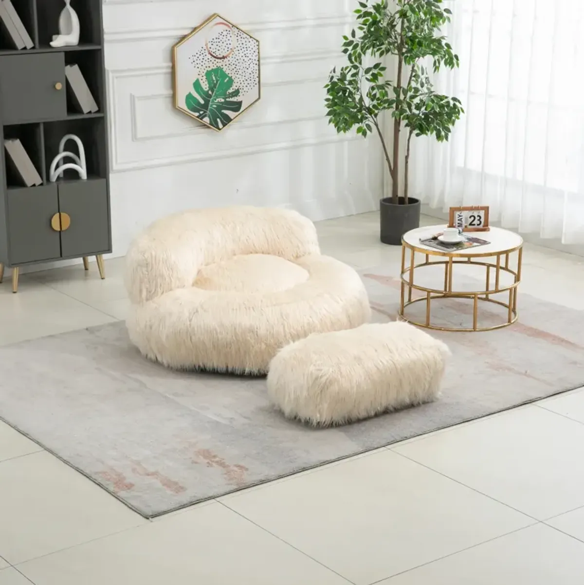 Faux Fur Bean Bag Chair: Durable Comfort for Adults & Kids