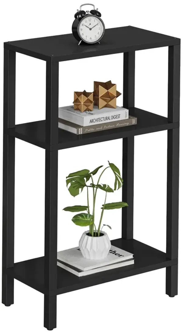 TUTOTAK Small Side Table, Narrow End Table, Skinny Sofa Table, Slim Nightstand, Couch Table, Living Room, Bed Room, Black TB01BK