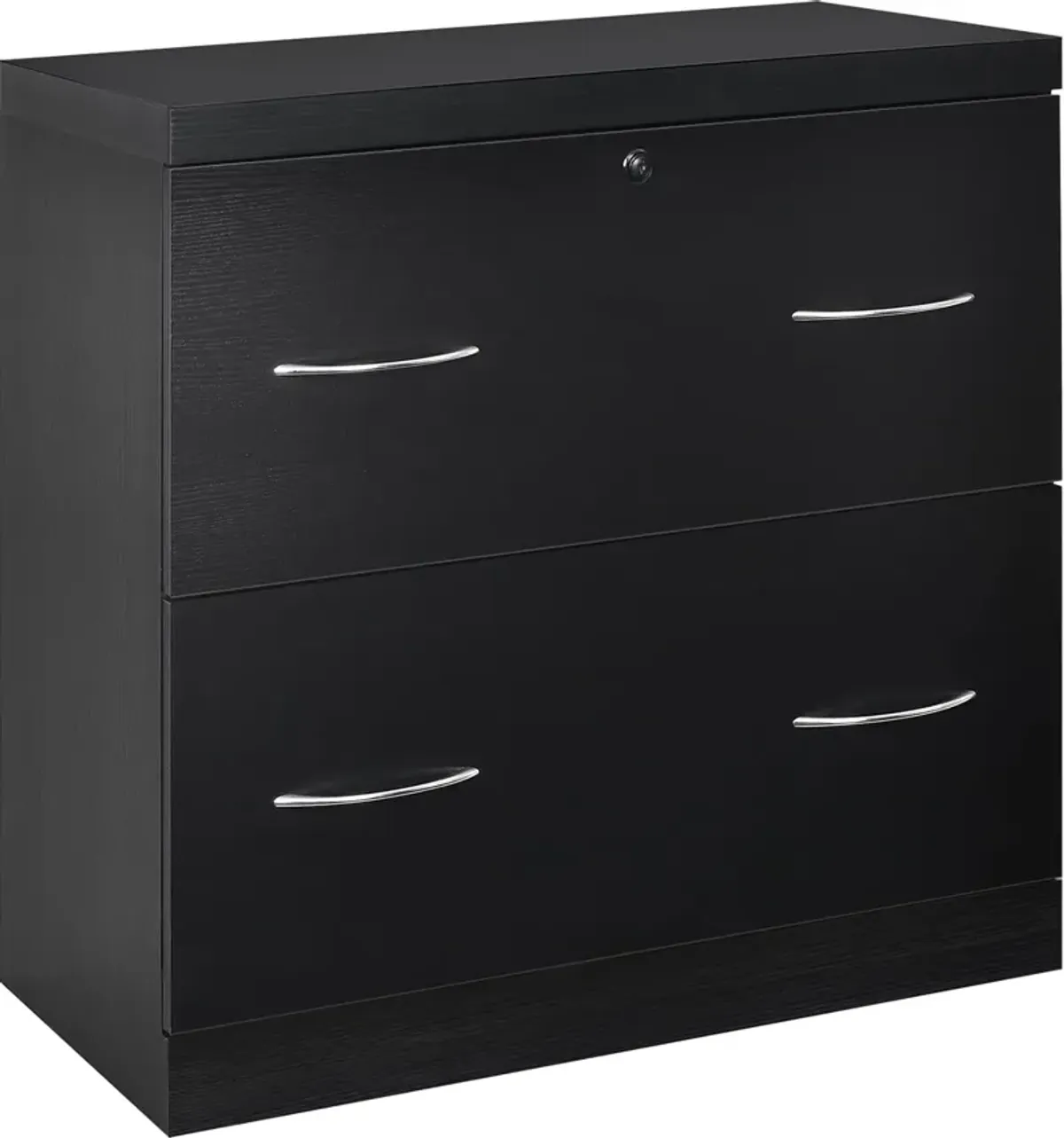 Black 2-Drawer Lateral File Cabinet, Free Standing Office Storage Organizer