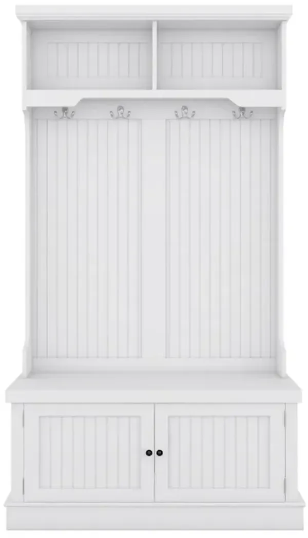 Hall Tree with Storage Shoe Bench & Coat Hooks For Entryway & Mudroom Organizer