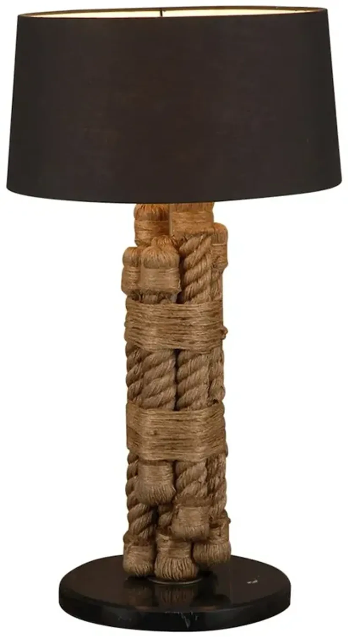 World Interiors Heritage Rope and Marble Table Lamp