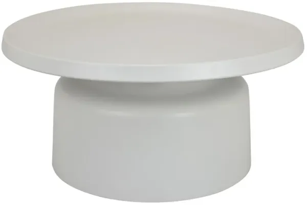 Ricca Plant Stand Table, White Metal, Round 29 Inch Top, Pedestal Base - Benzara