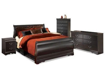 Huey Vineyard Queen Sleigh Bed, Dresser, Chest and Nightstand