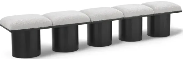 Meridian Furniture Pavilion Cream Boucle Fabric Bench