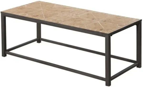 Coffee Table, Accent, Cocktail, Rectangular, Living Room, 42 L, Brown Tile
